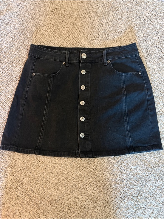 American Eagle Outfitters Dresses & Skirts - American Eagle Outfitters Black Button-Front Denim Mini Skirt